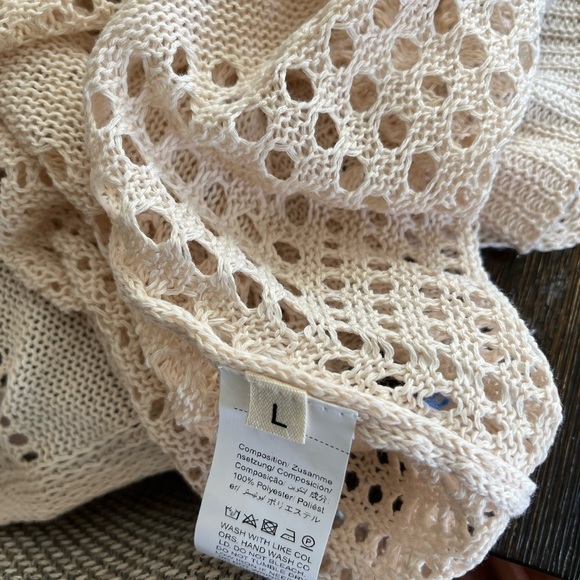 Zara coastal chic knitted open knit collar vest cover up dress - Picture 5 of 6